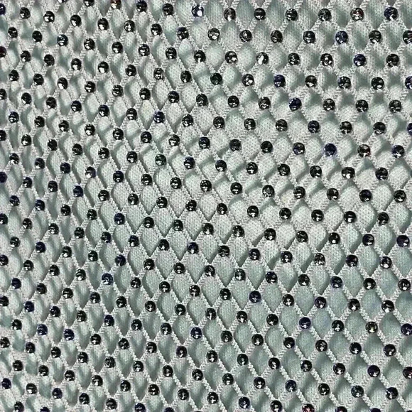 WAYF Women Maxi Skirt LARGE Turquoise Rhinestone Sparkle Contemporary Lined NWOT - Picture 2 of 9